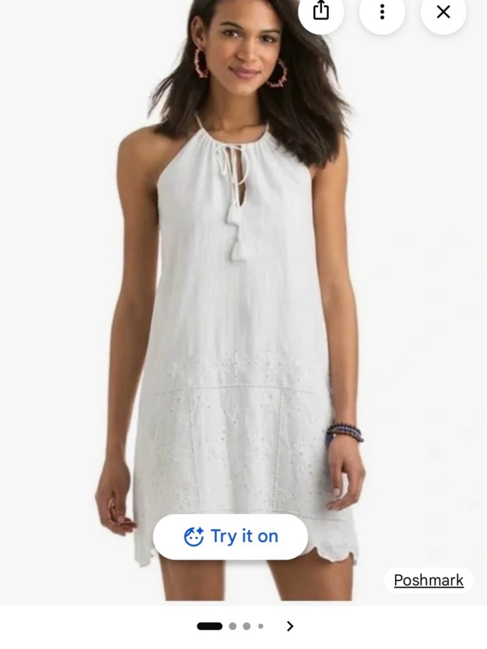 Vineyard Vines White Halter Eyelet Sundress